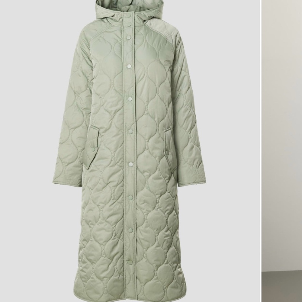 Louna Xs Quilted Long Coat - Sage Green great condition